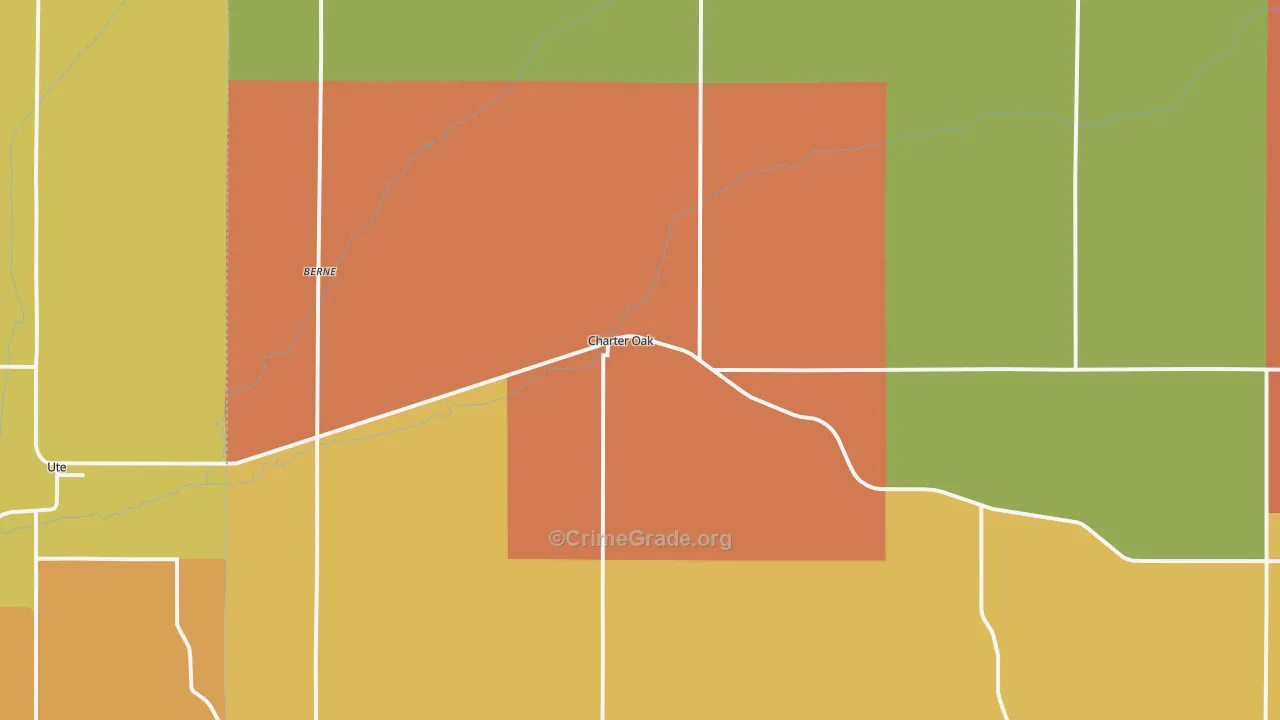 Charter Oak, IA Map of Arson Rates