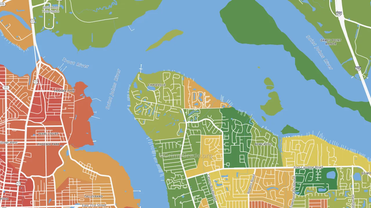 Charter Point, Jacksonville, FL Map of Arson Rates