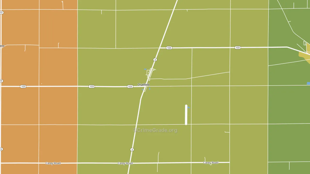 Chatfield, OH Map of Arson Rates