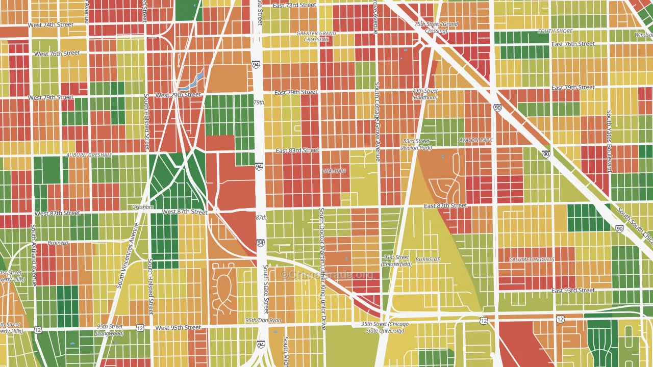 Chatham, Chicago, IL Map of Arson Rates