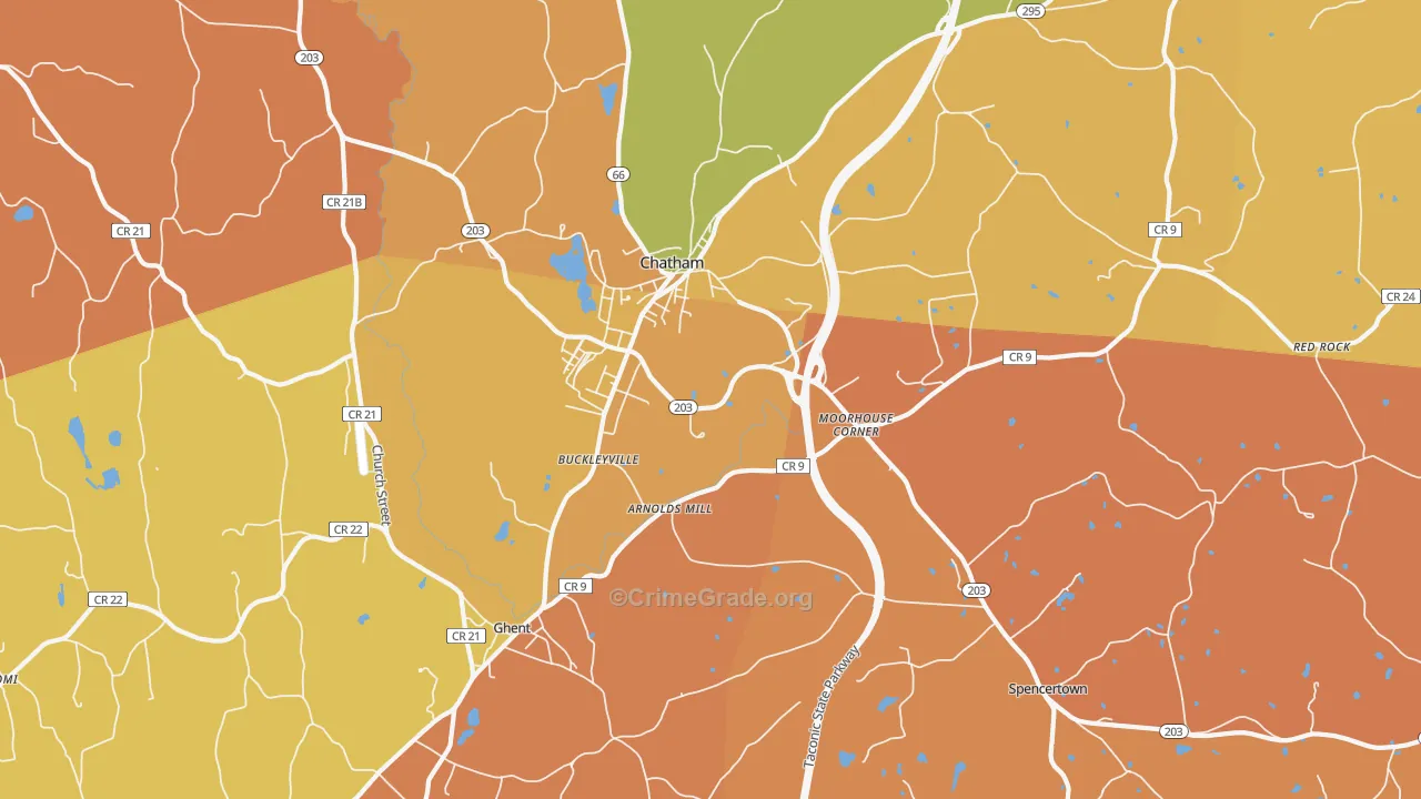 Chatham, NY Map of Arson Rates