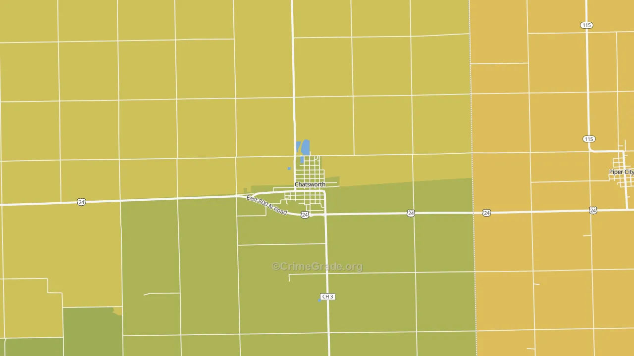 Chatsworth, IL Map of Arson Rates