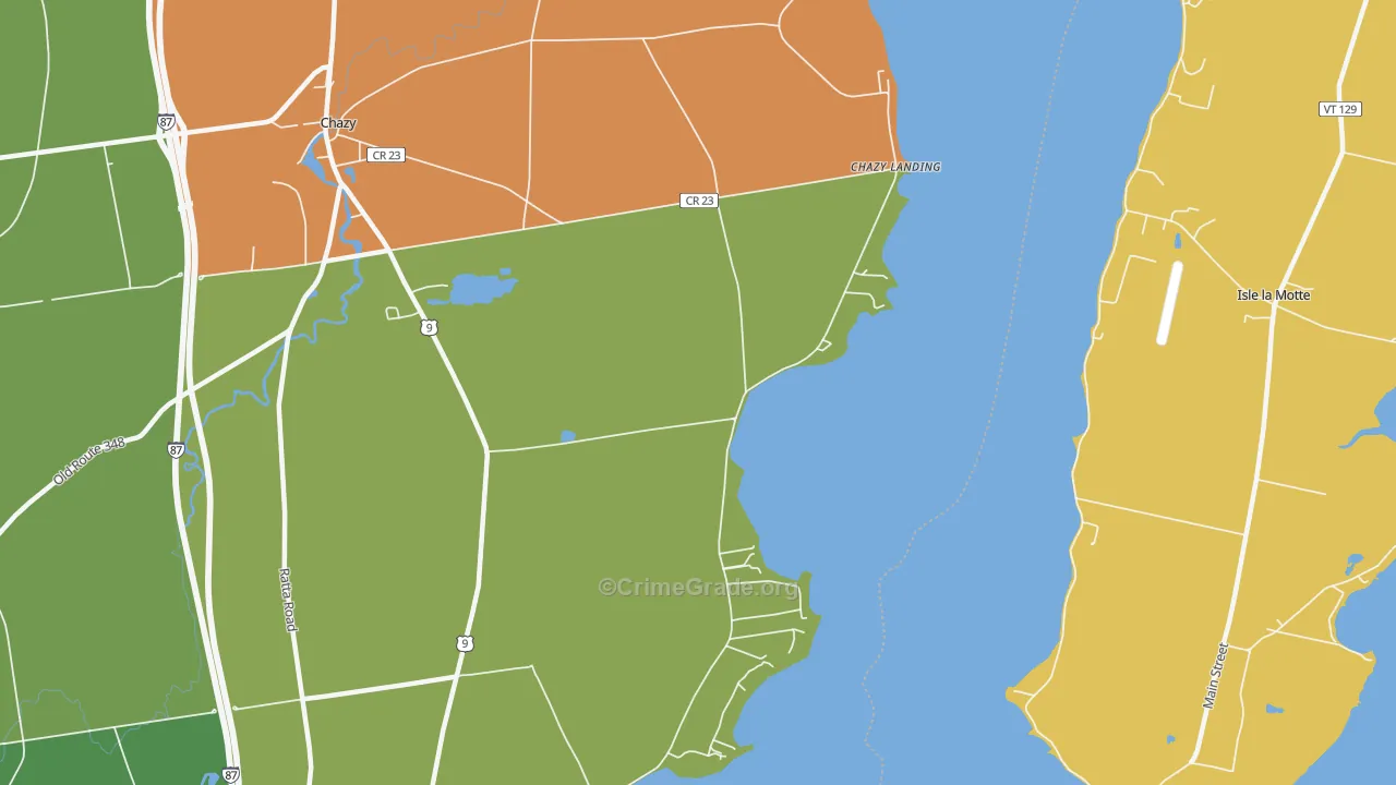 Chazy Landing, NY Map of Arson Rates