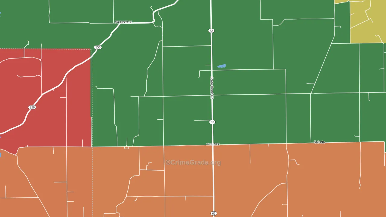 Chelsea, IN Map of Arson Rates
