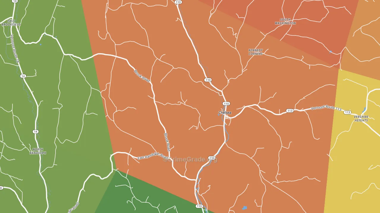 Chelsea, VT Map of Arson Rates