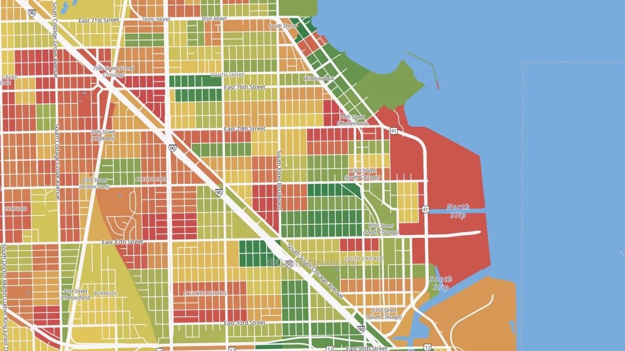 Cheltenham, Chicago, IL Map of Arson Rates