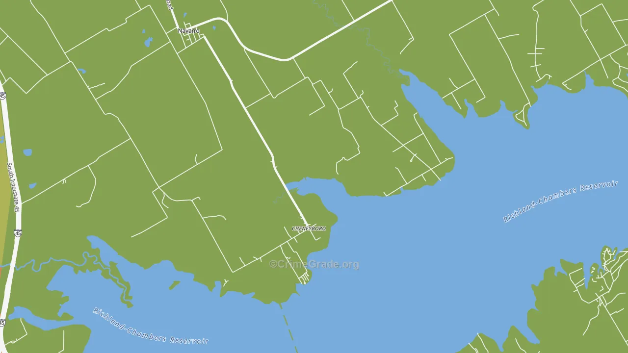 Cheneyboro, TX Map of Arson Rates