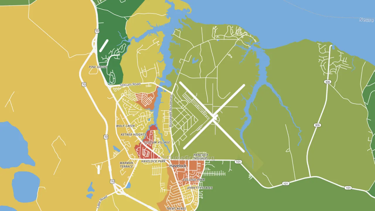 Cherry Point, NC Map of Arson Rates