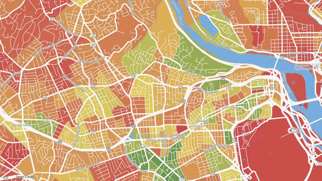 Cherrydale, Arlington, VA Map of Arson Rates