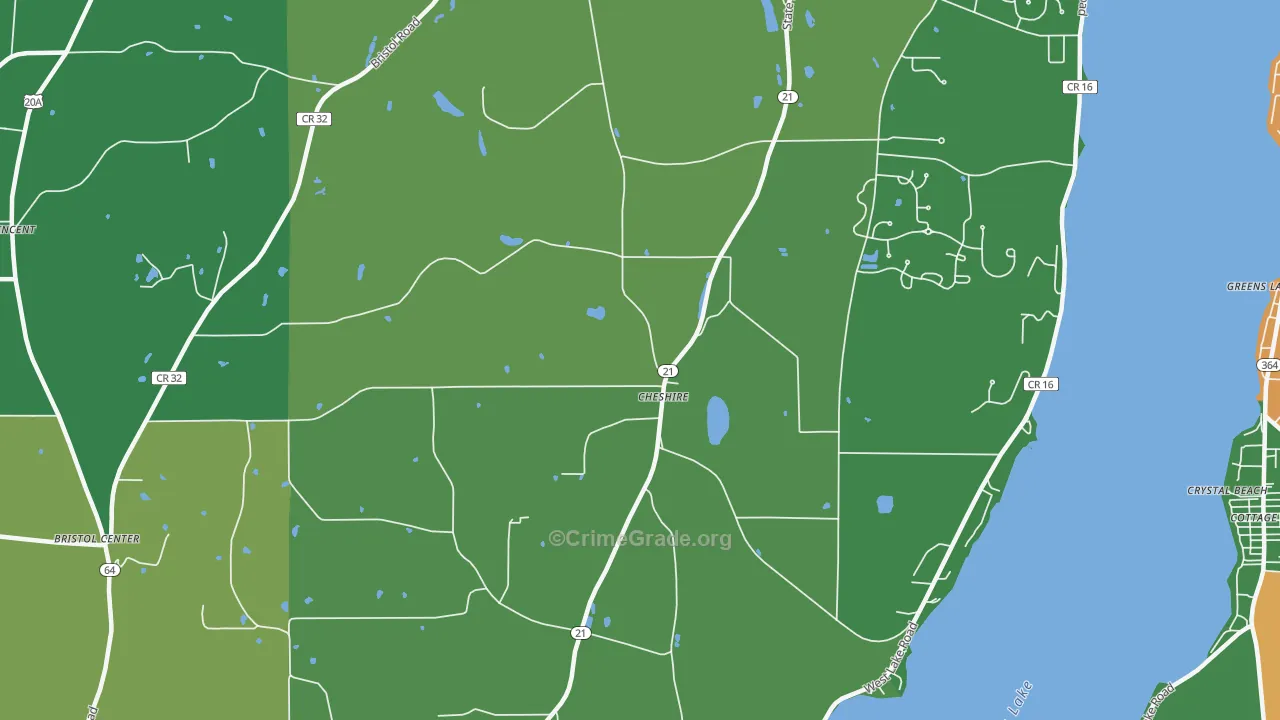 Cheshire, NY Map of Arson Rates