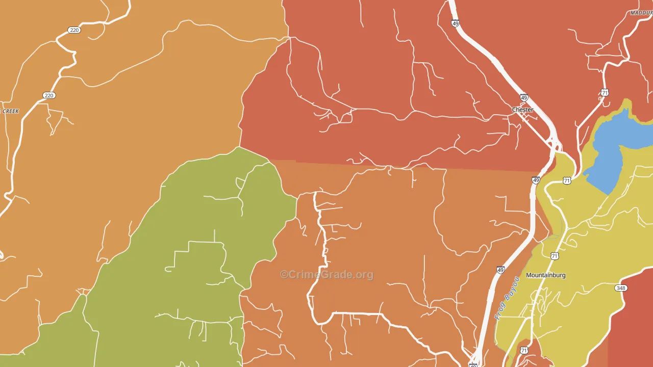 Chester, AR Map of Arson Rates