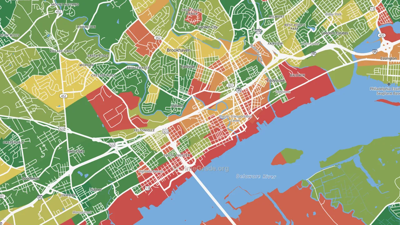Chester, PA Map of Arson Rates