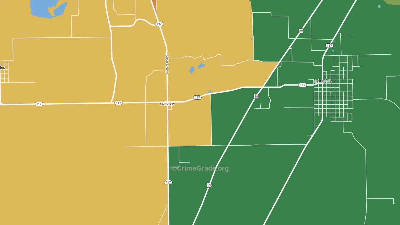 Chester, UT Map of Arson Rates
