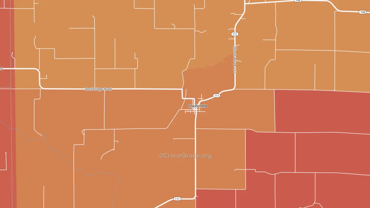 Chesterfield, IL Map of Arson Rates
