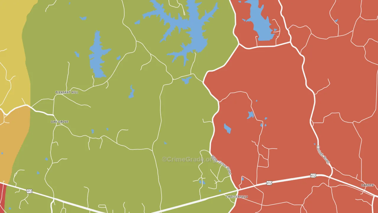 Chesterfield, TN Map of Arson Rates