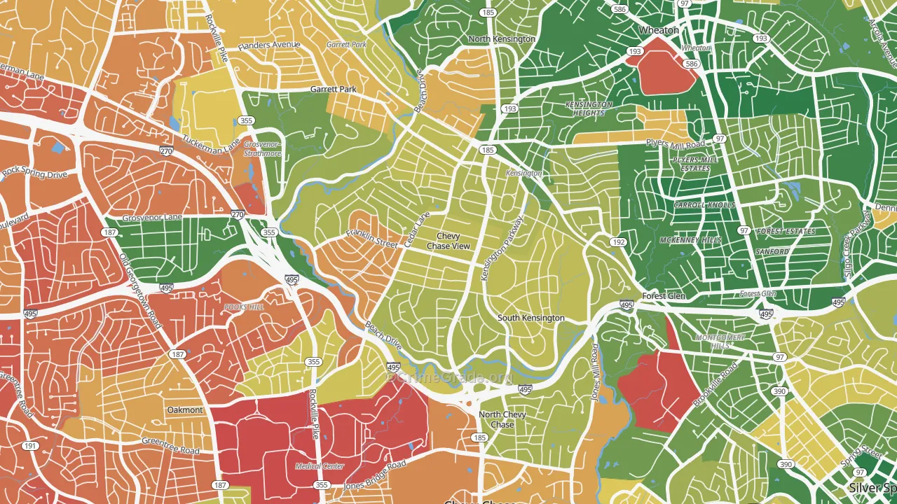 Chevy Chase View, MD Map of Arson Rates