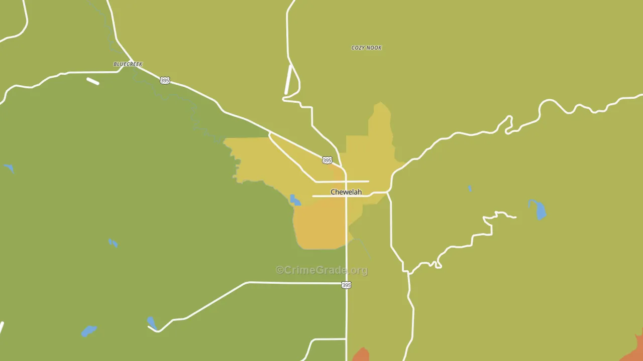 Chewelah, WA Map of Arson Rates