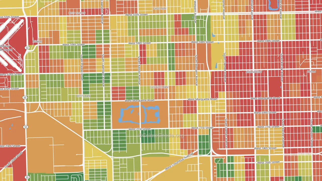 Chicago Lawn, Chicago, IL Map of Arson Rates