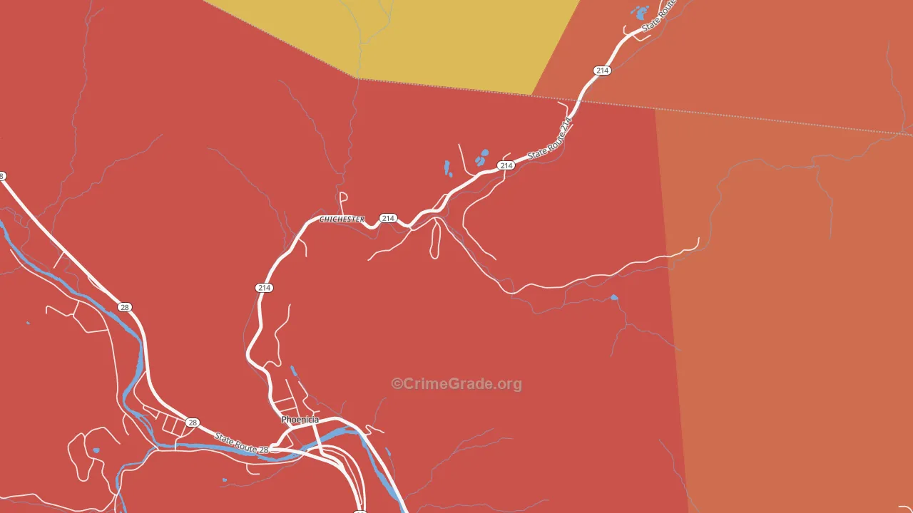 Chichester, NY Map of Arson Rates