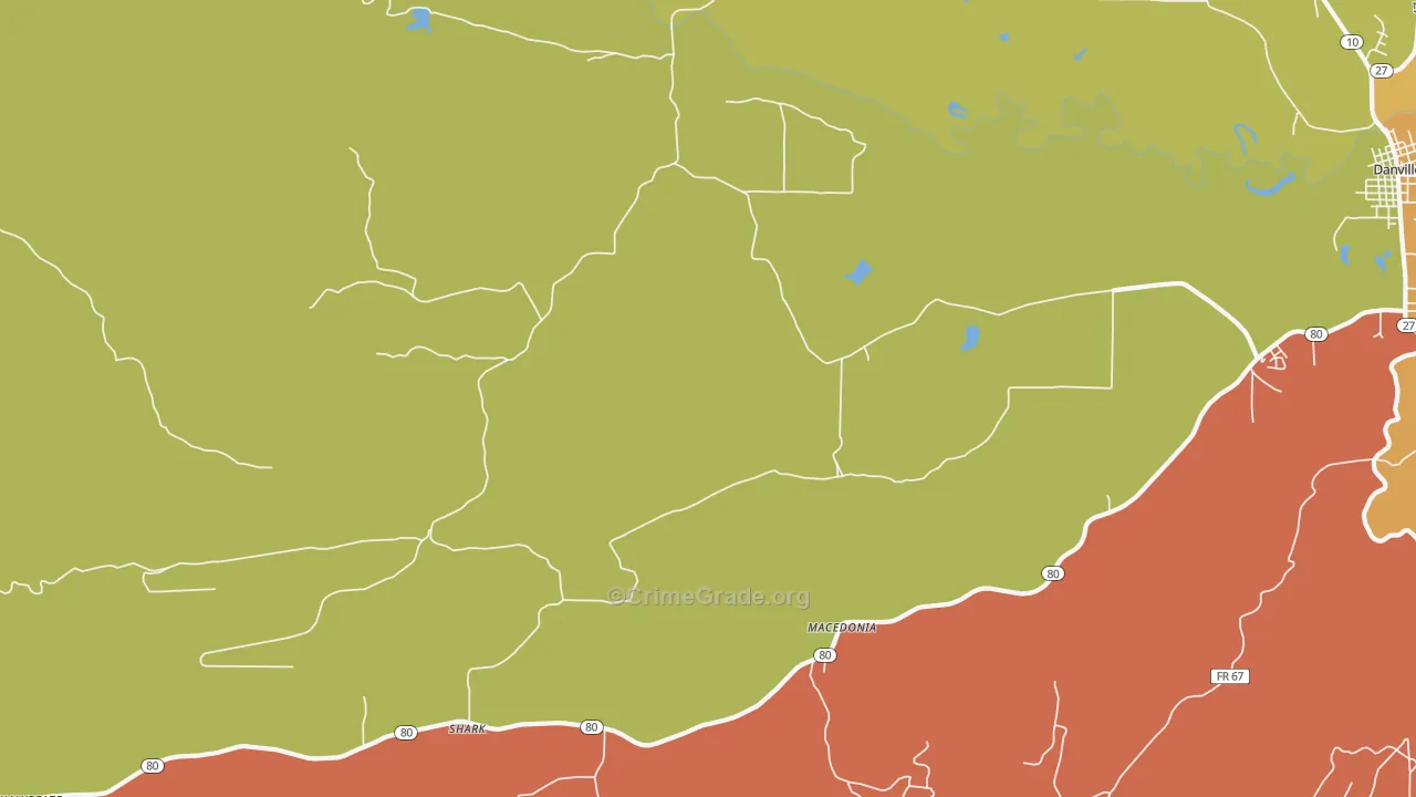 Chickalah, AR Map of Arson Rates