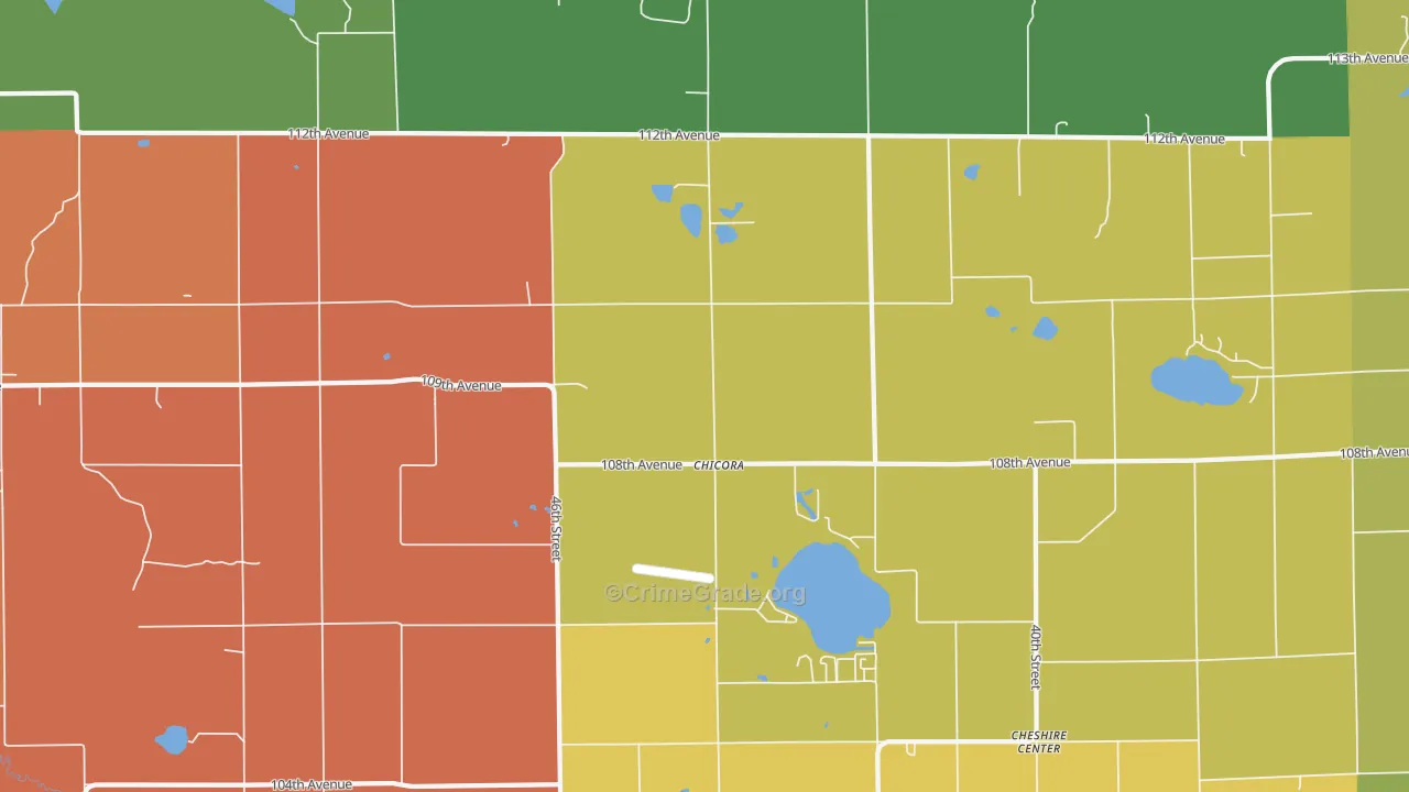Chicora, MI Map of Arson Rates