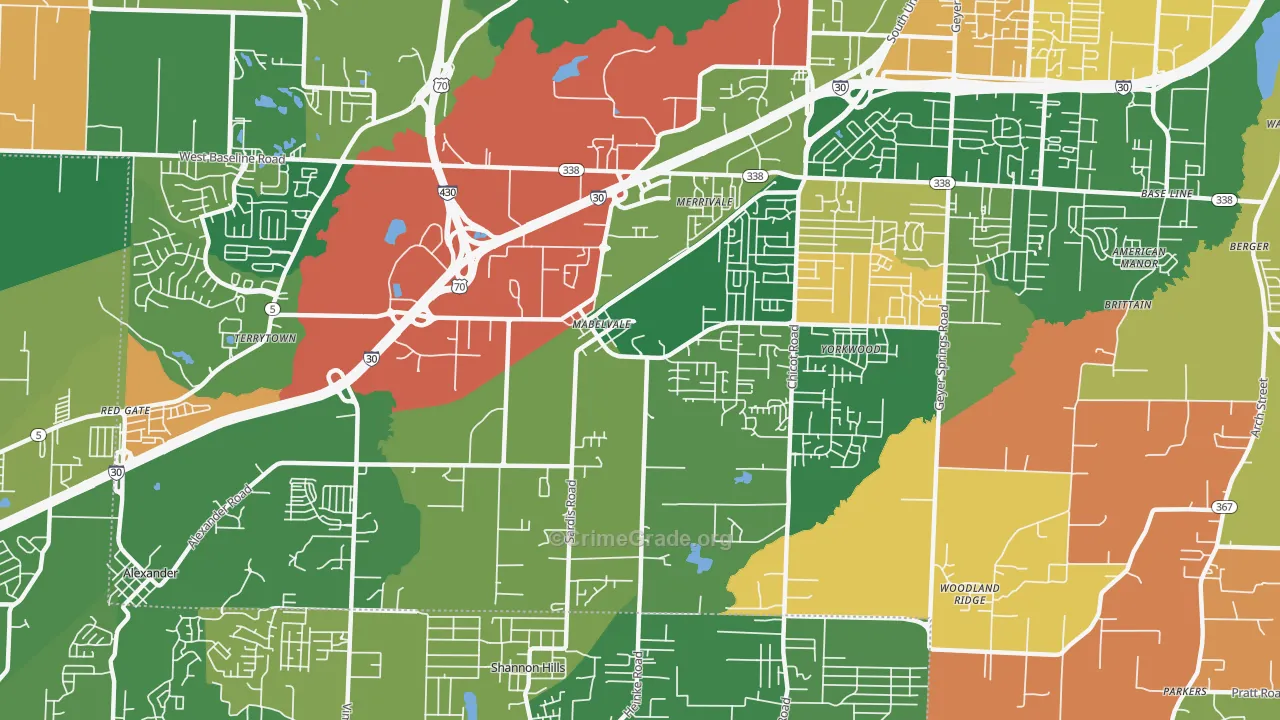Chicot West, Little Rock, AR Map of Arson Rates