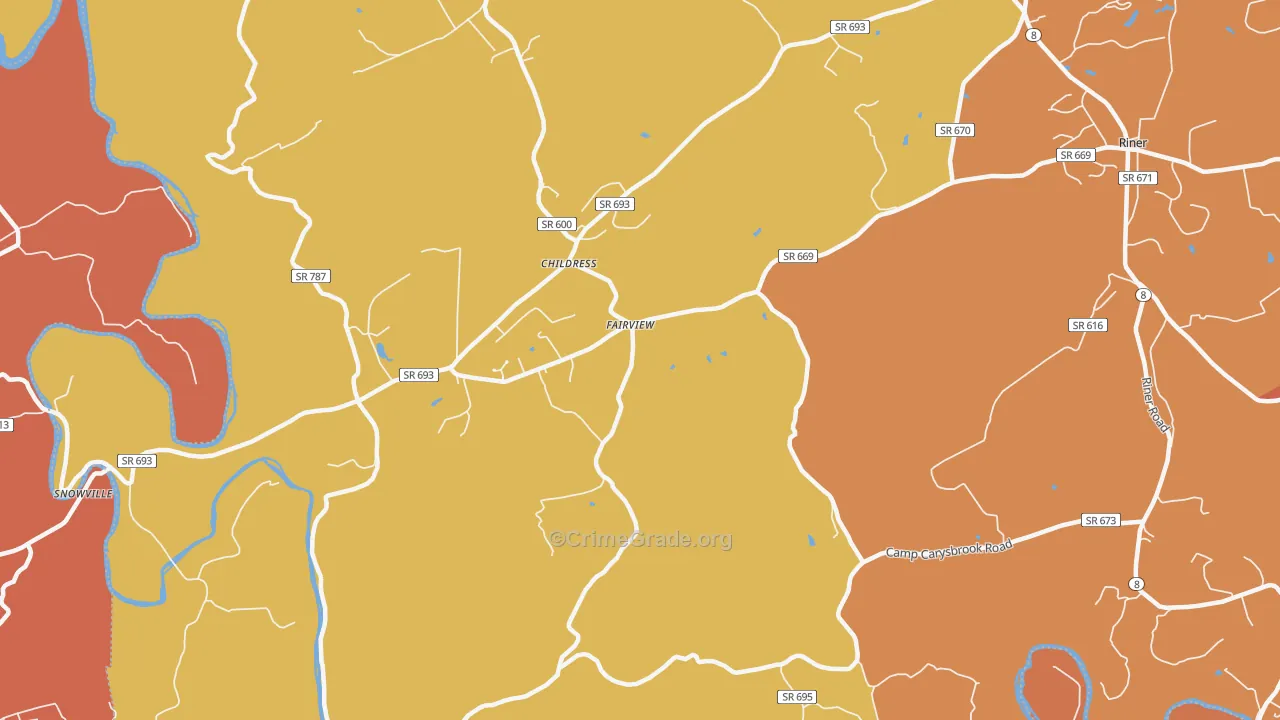 Childress, VA Map of Arson Rates