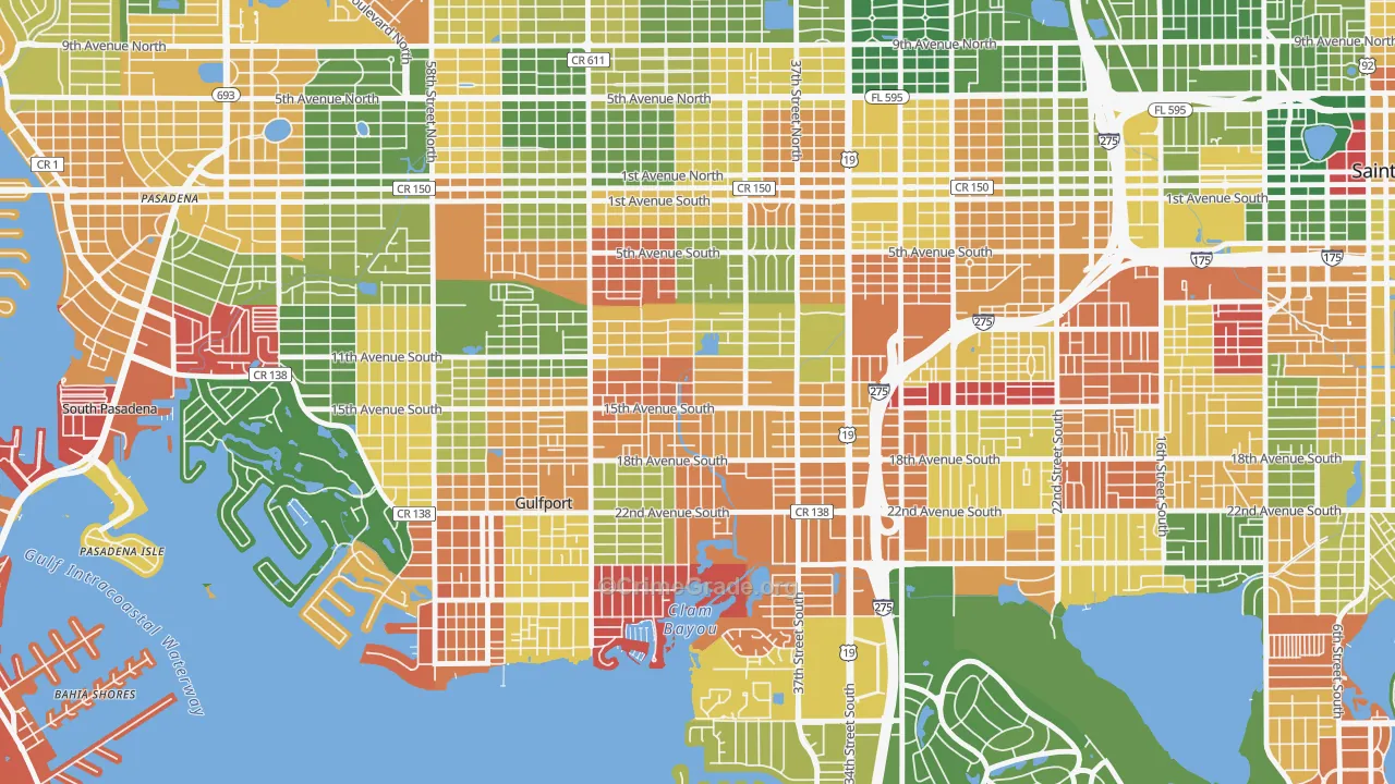 Childs Park, St. Petersburg, FL Map of Arson Rates