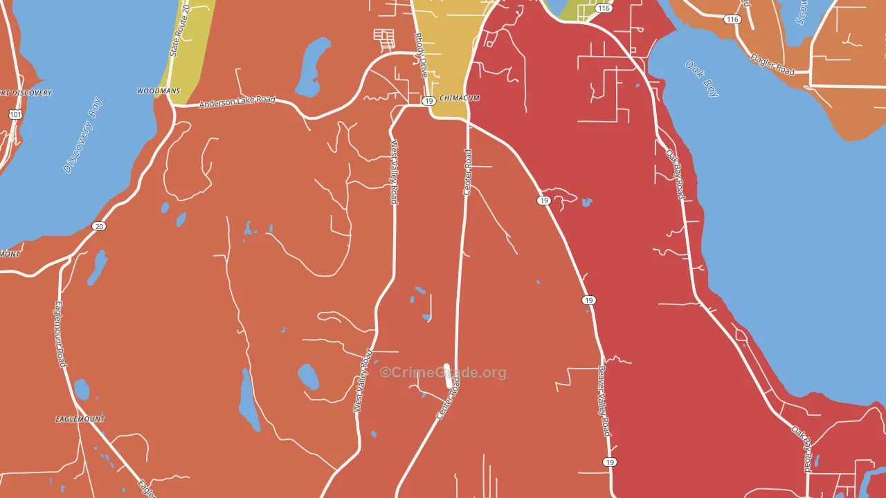 Chimacum, WA Map of Arson Rates