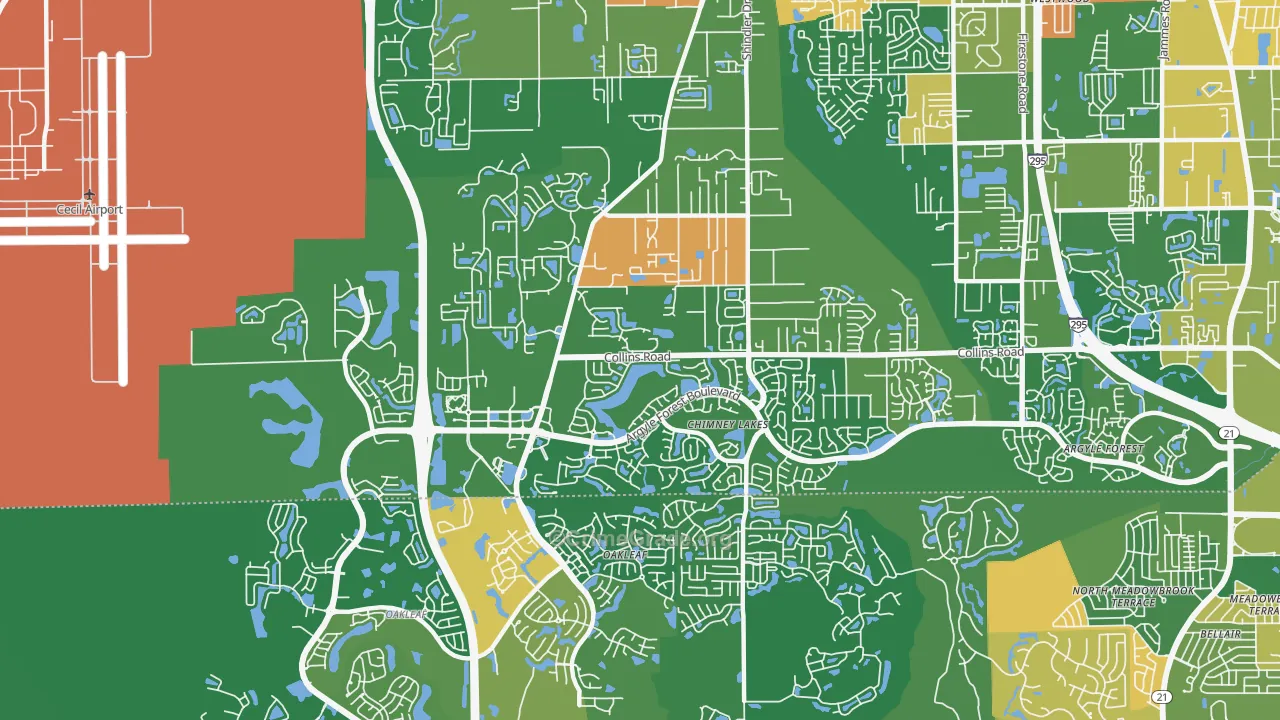 Chimney Lakes, Jacksonville, FL Map of Arson Rates