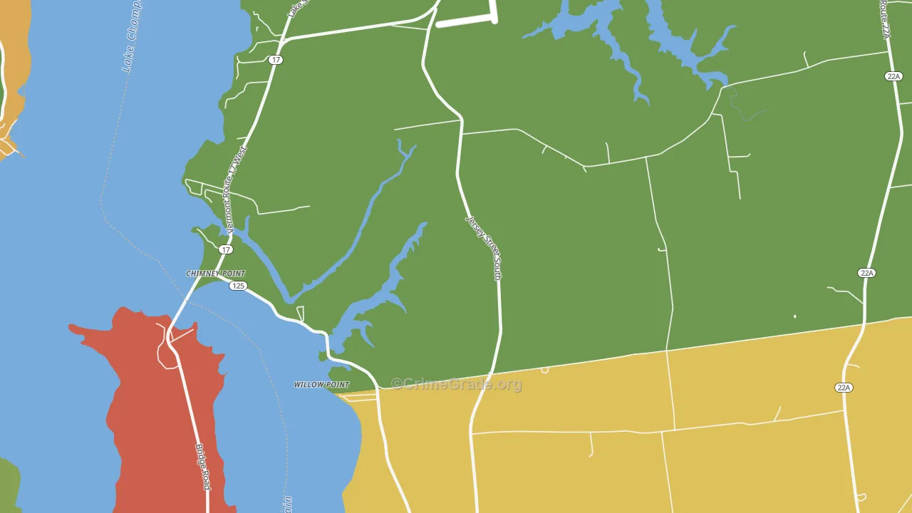 Chimney Point, VT Map of Arson Rates