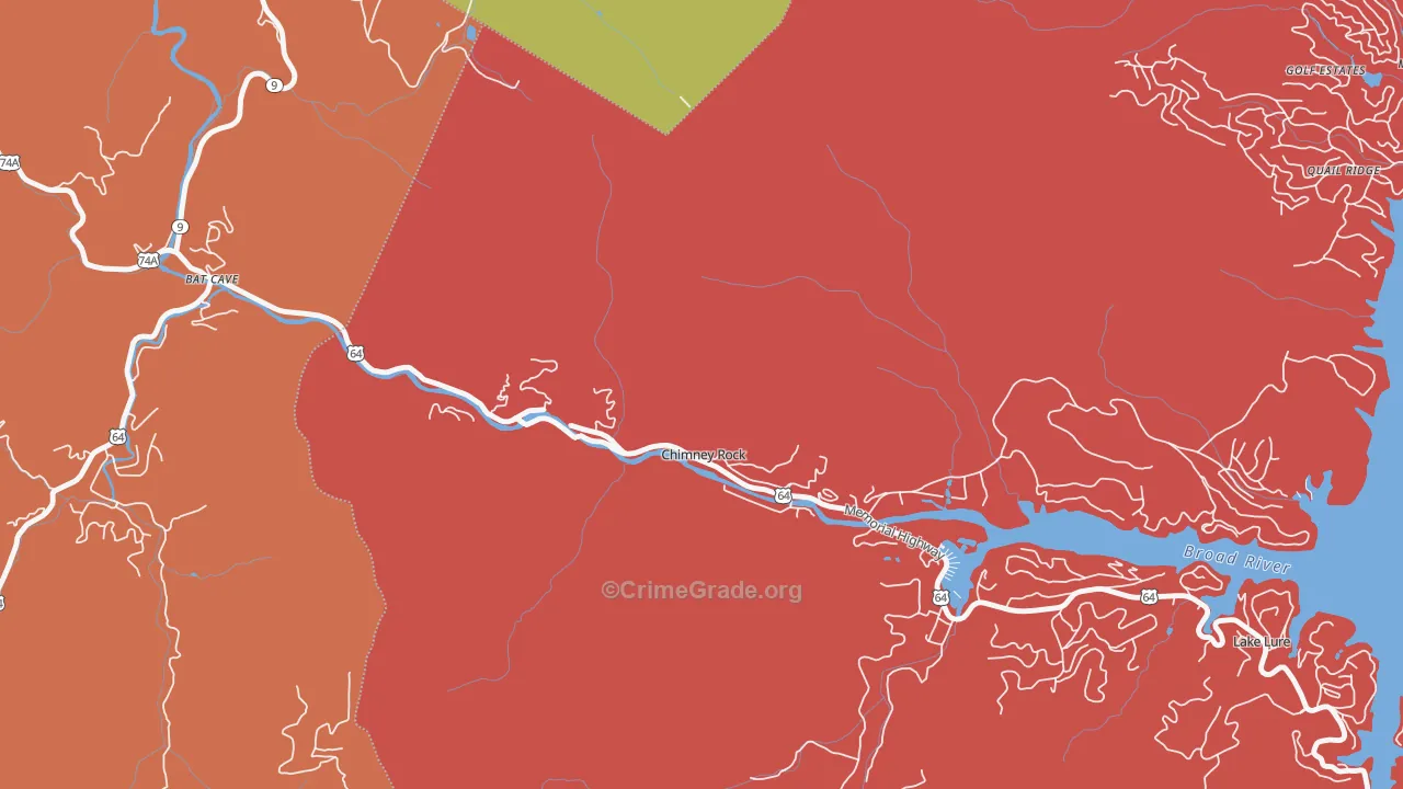 Chimney Rock Village, NC Map of Arson Rates