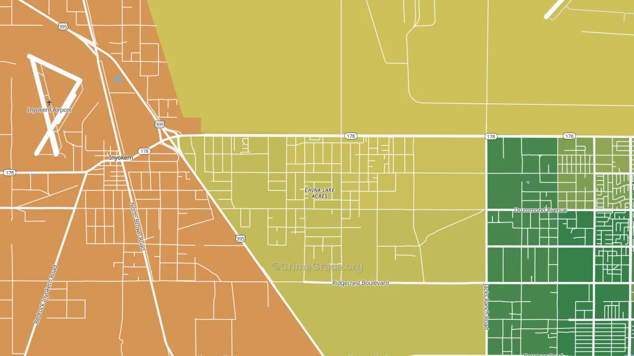 China Lake Acres, CA Map of Arson Rates