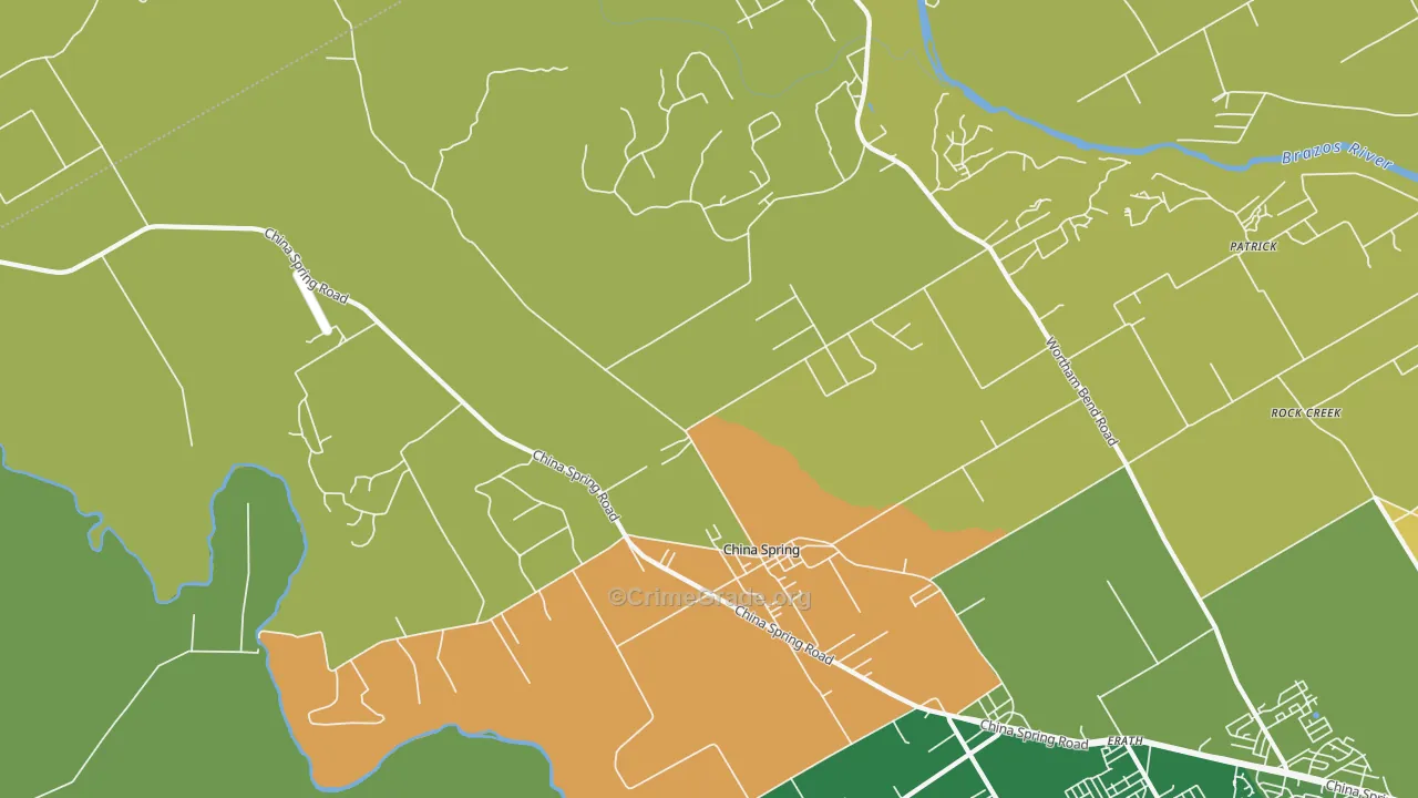 China Spring, TX Map of Arson Rates