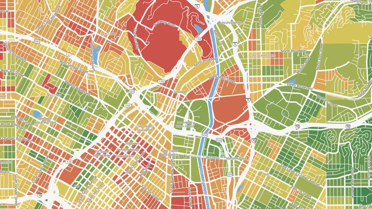 Chinatown, Los Angeles, CA Map of Arson Rates