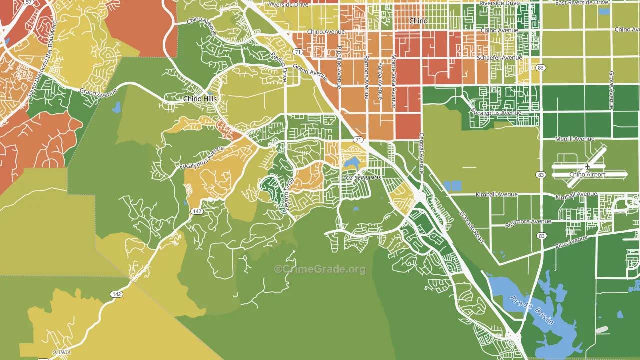 Chino Hills, CA Map of Arson Rates