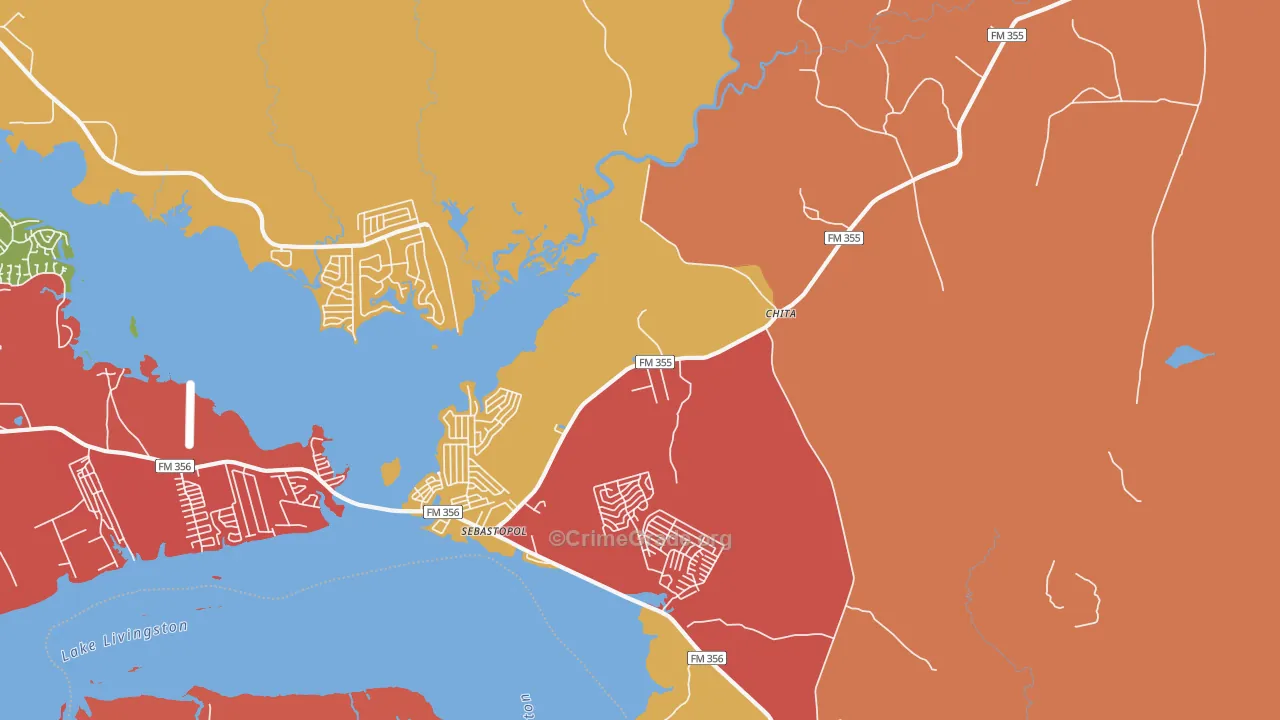 Chita, TX Map of Arson Rates