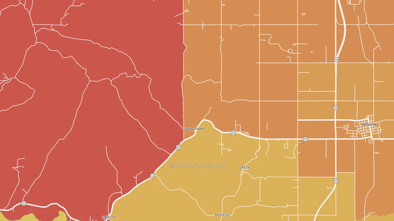 Christie, OK Map of Arson Rates