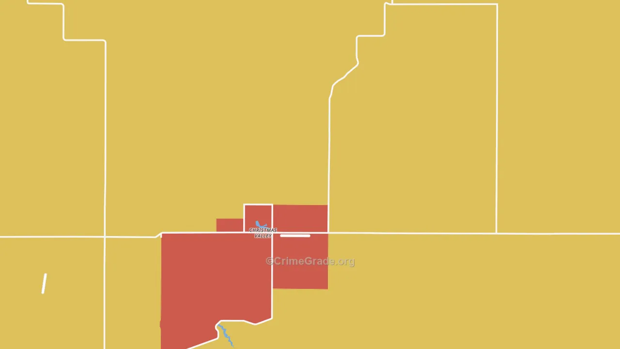 Christmas Valley, OR Map of Arson Rates