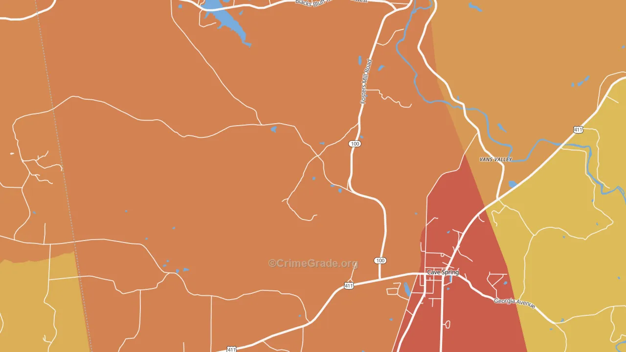 Chubbtown, GA Map of Arson Rates