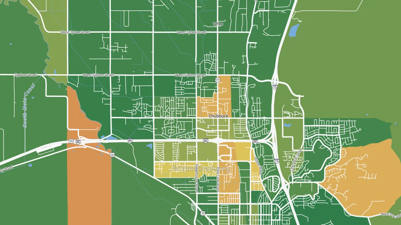 Chubbuck, ID Map of Arson Rates