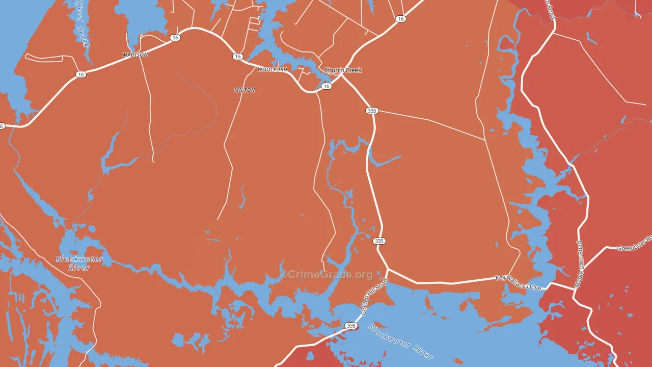 Church Creek, MD Map of Arson Rates