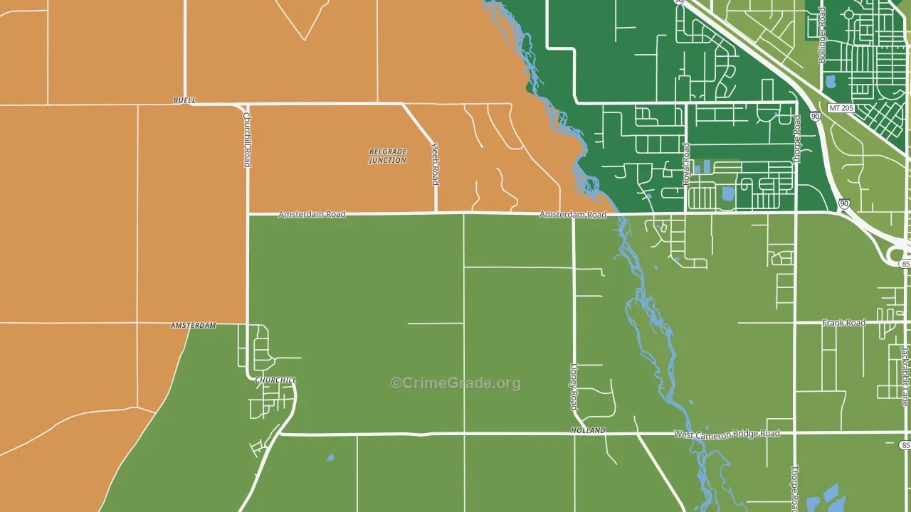 Church Hill, MT Map of Arson Rates