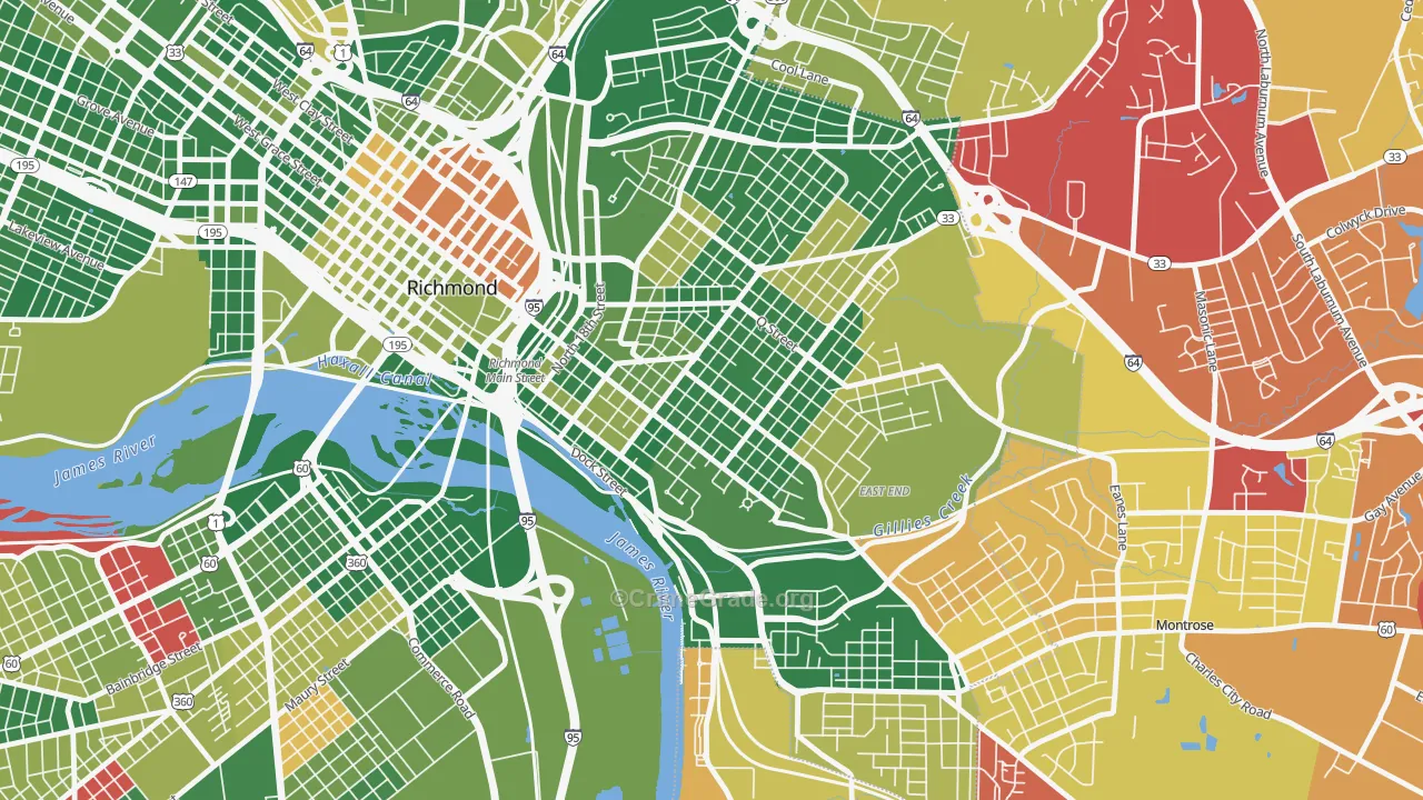 Church Hill, Richmond, VA Map of Arson Rates