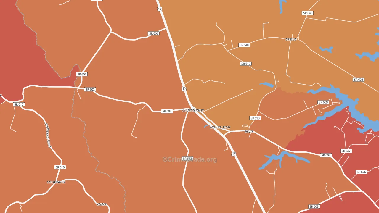 Church View, VA Map of Arson Rates