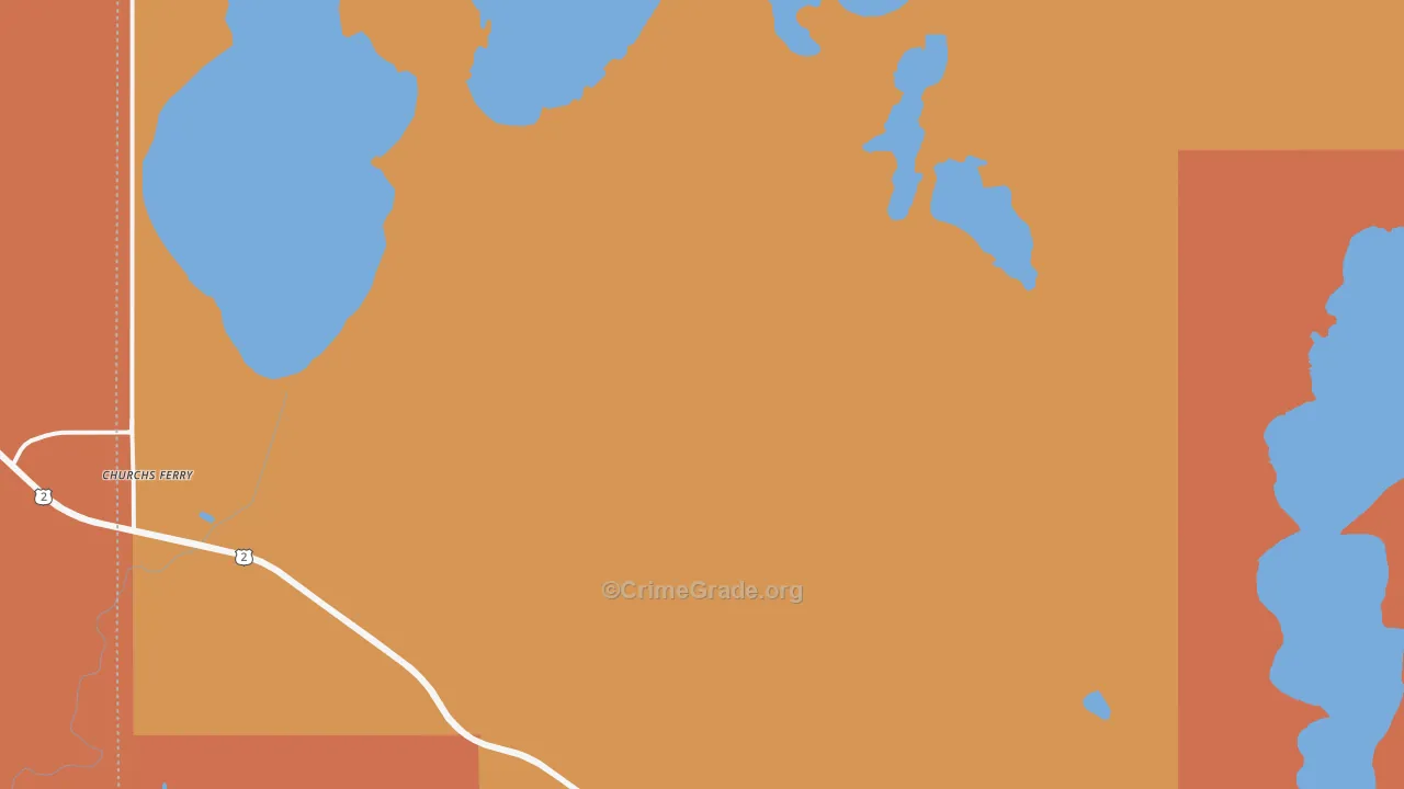 Churchs Ferry, ND Map of Arson Rates