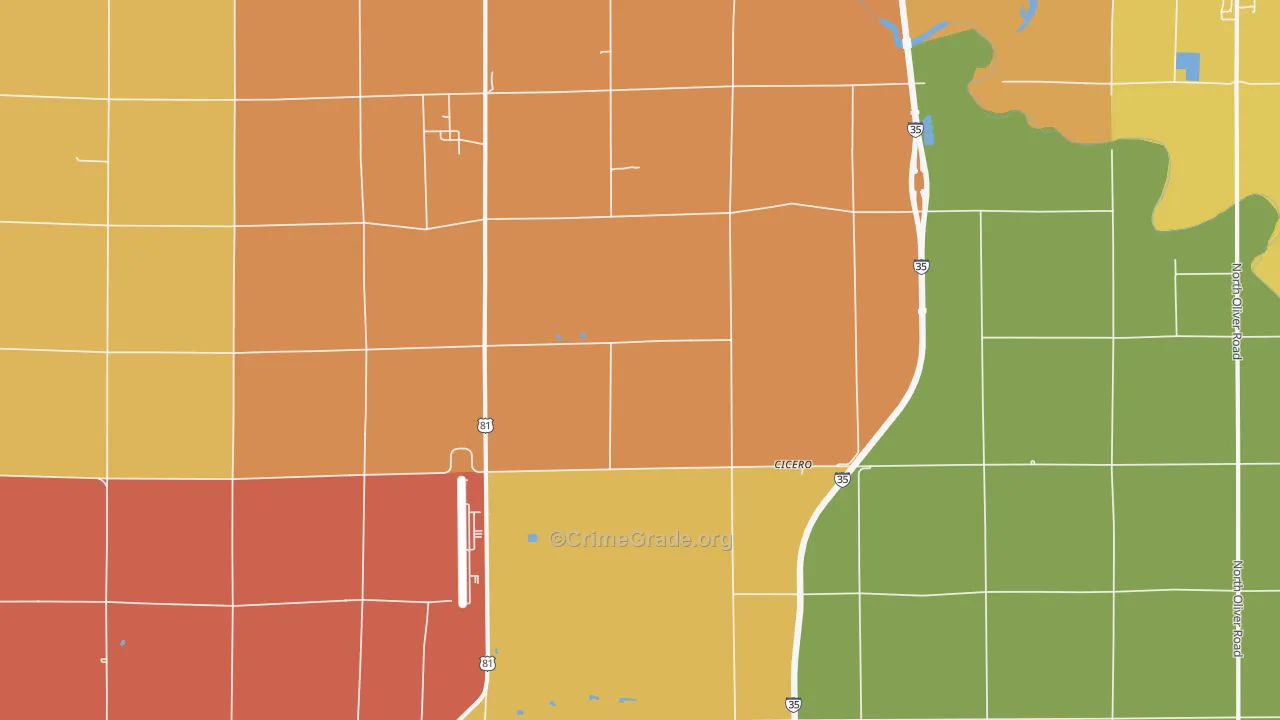 Cicero, KS Map of Arson Rates