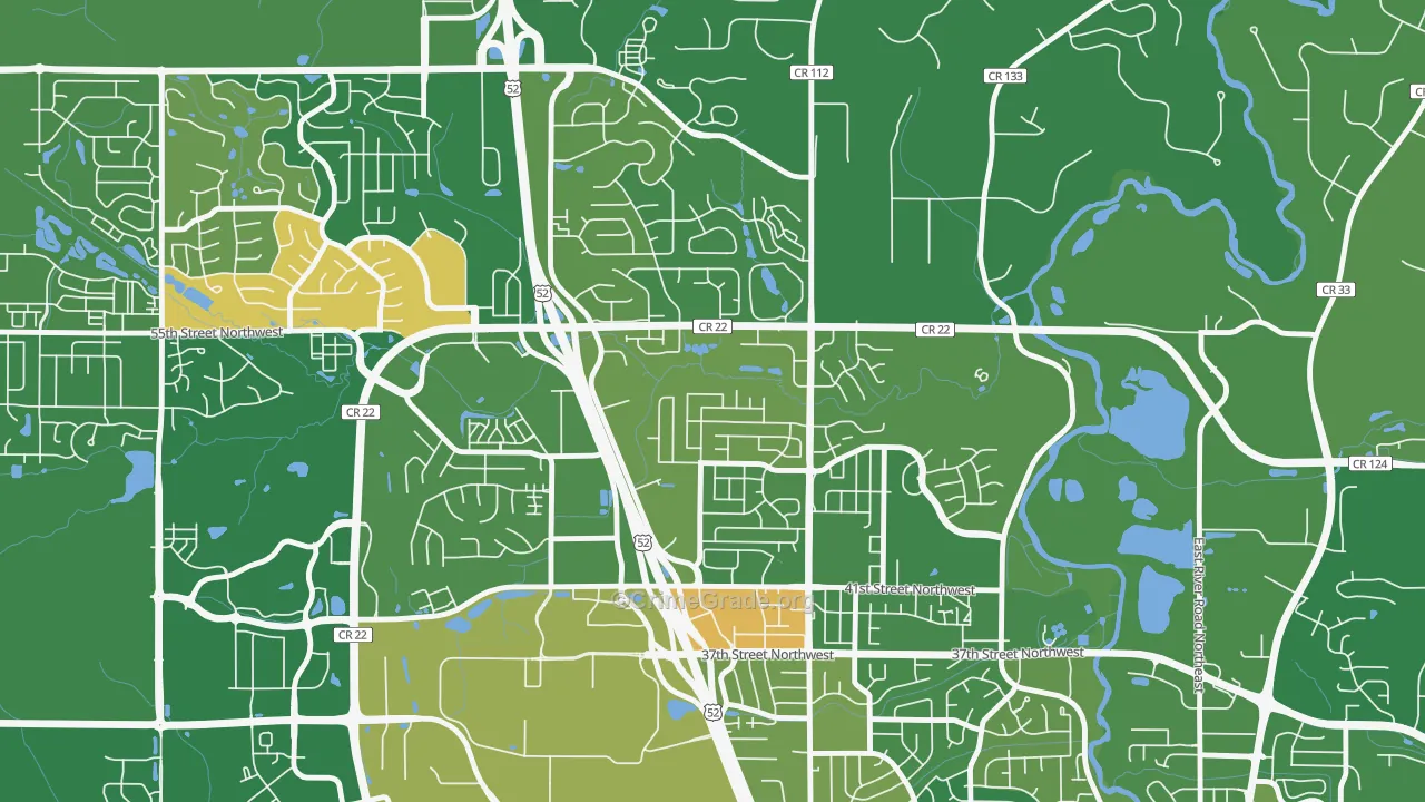Cimarron, Rochester, MN Map of Arson Rates