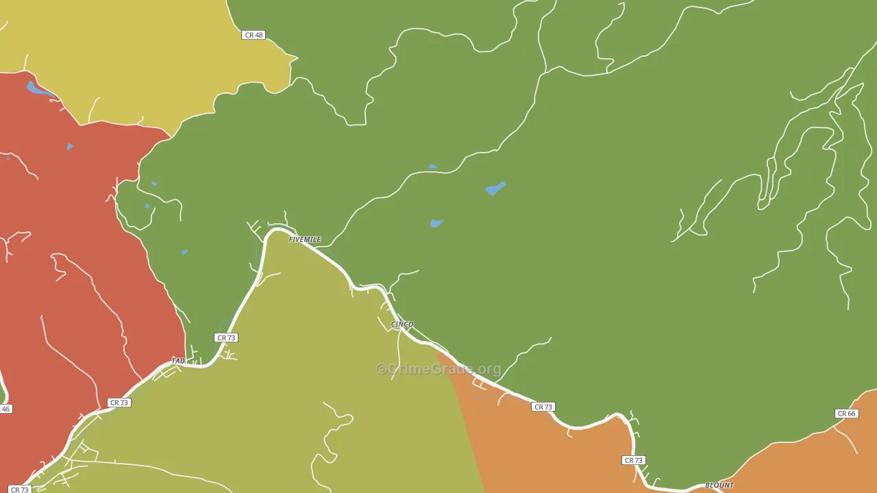 Cinco, WV Map of Arson Rates
