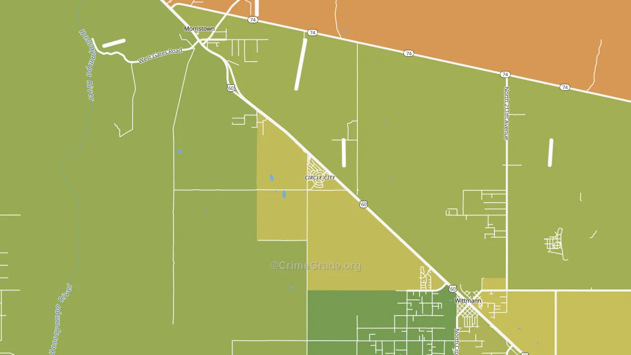 Circle City, AZ Map of Arson Rates